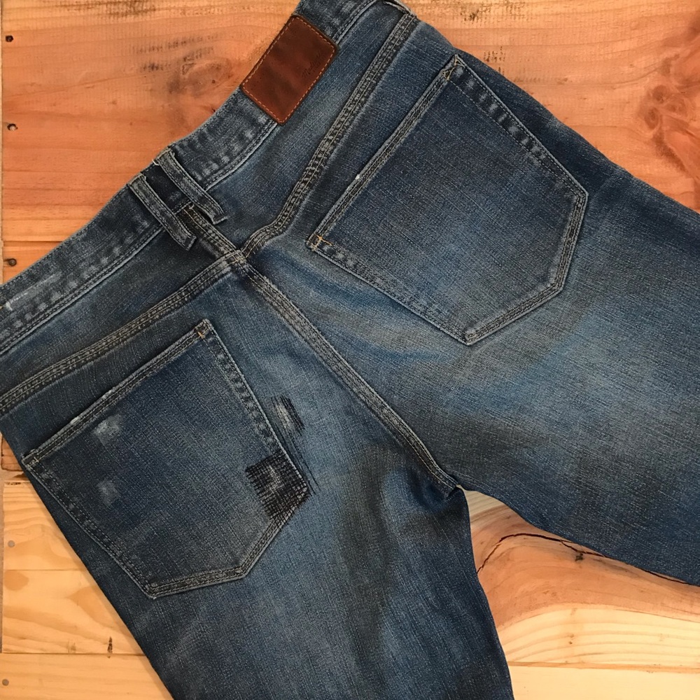 Madewell Rail Straight Leg Distressed Jeans - Picture 2 of 8